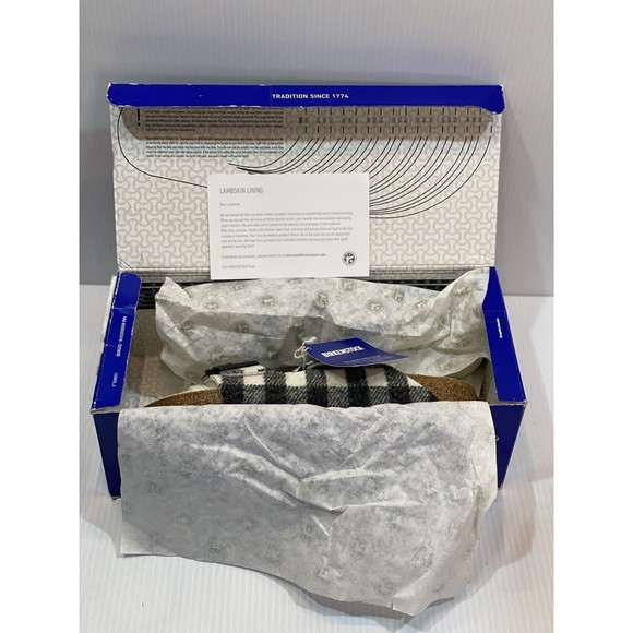 Birkenstock Arizona Shearling Lined Wool White Plaid Women's Size 40 US 9 - Picture 8 of 9